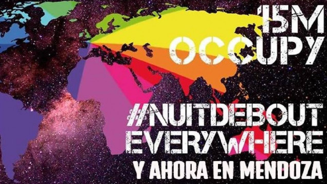 imagen En Mendoza, "Nuitdebout Internacional" en la Plaza Independencia