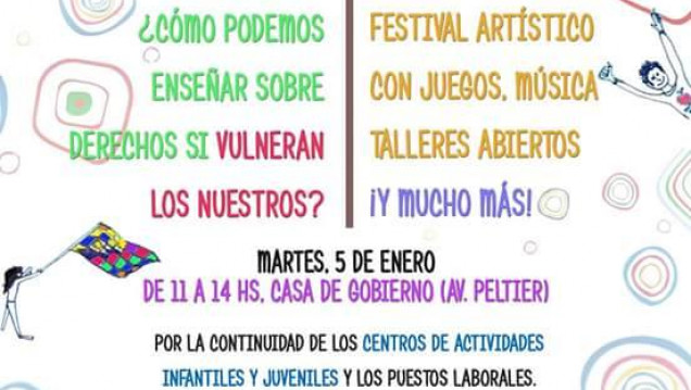 imagen Docentes de programas CAI y CAJ reclaman con un festival artístico 