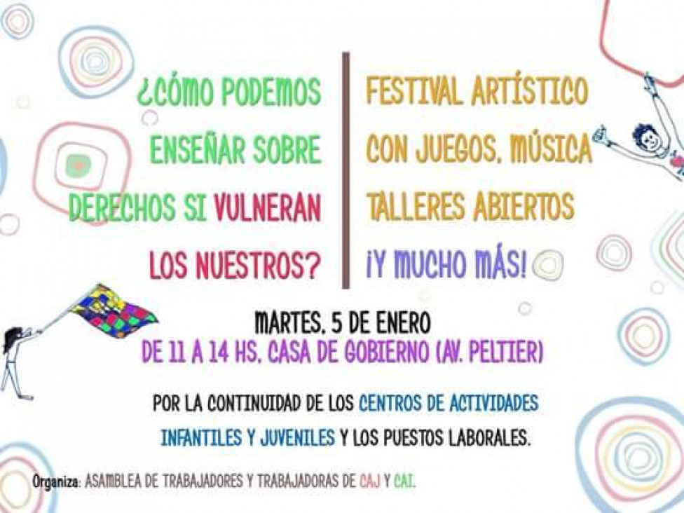 imagen Docentes de programas CAI y CAJ reclaman con un festival artístico 