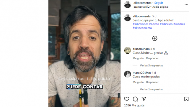 imagen Un influencer ayuda y aconseja a madres de adictos 