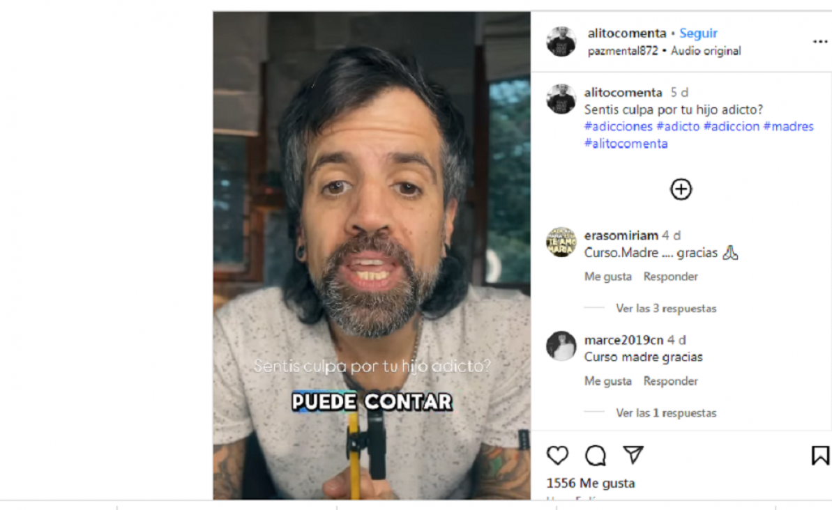 imagen Un influencer ayuda y aconseja a madres de adictos 