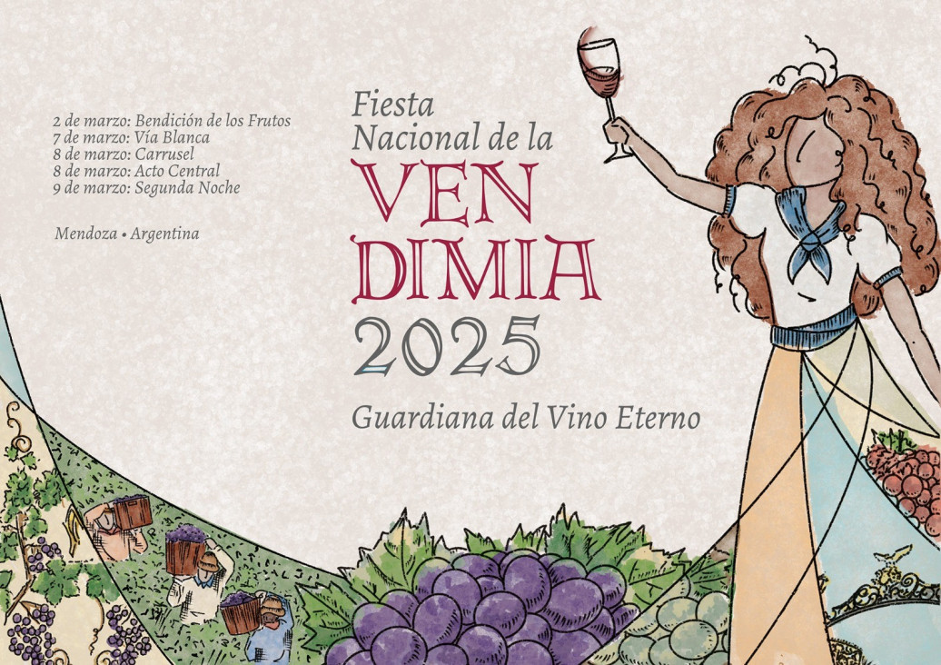 imagen Una diseñadora egresada de la UNCUYO creó la imagen de la Vendimia 2025