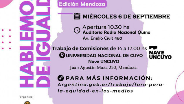 imagen Llega a Mendoza el 5.º Foro para la Equidad en Medios