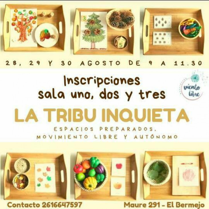 imagen Inscriben para las salitas de la Tribu Inquieta