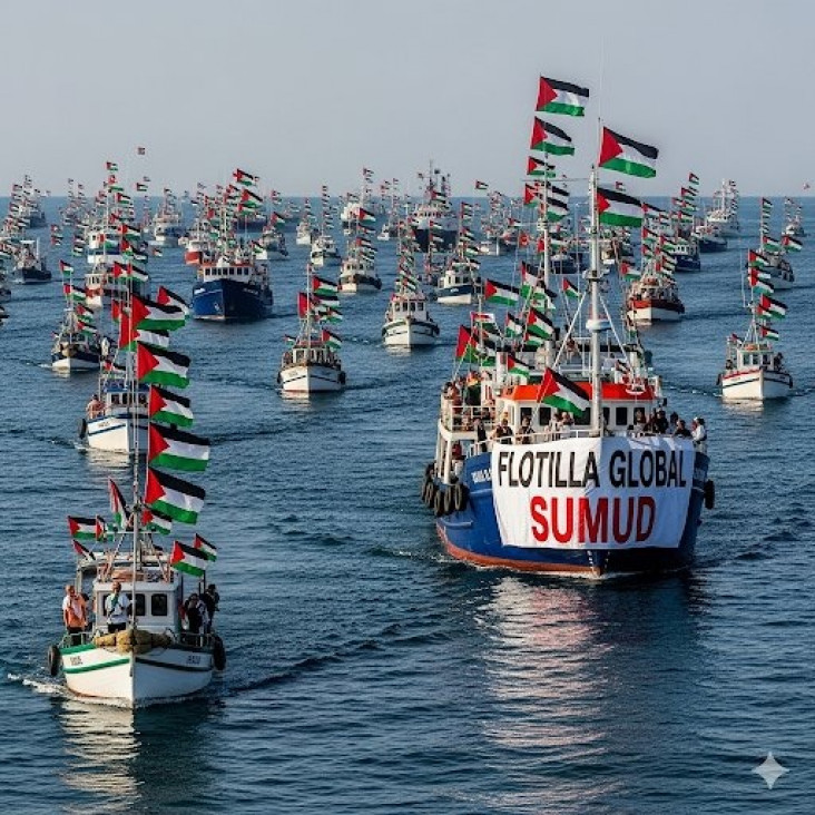 imagen La Flotilla de la Libertad navega rumbo a Gaza