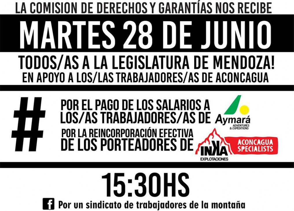 imagen Organizan convocatoria en apoyo a los Trabajadores del Parque Aconcagua‬ 