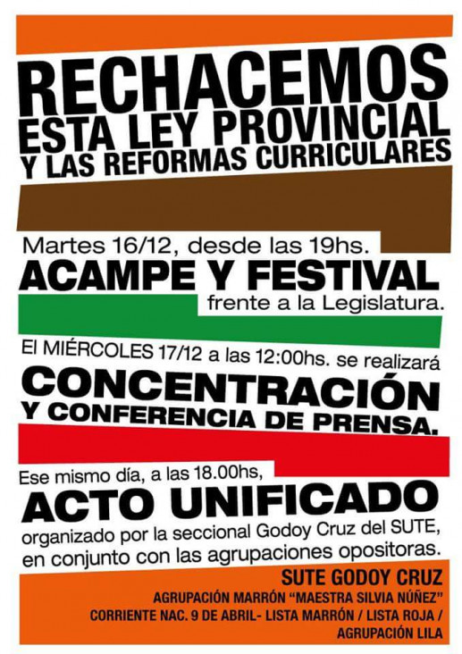 imagen Acampe en contra de la Ley de Educación provincial