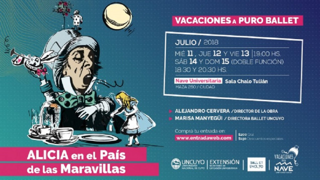 imagen  "Alicia en el país de las maravillas", la obra del Ballet de la UNCUYO para estas vacaciones