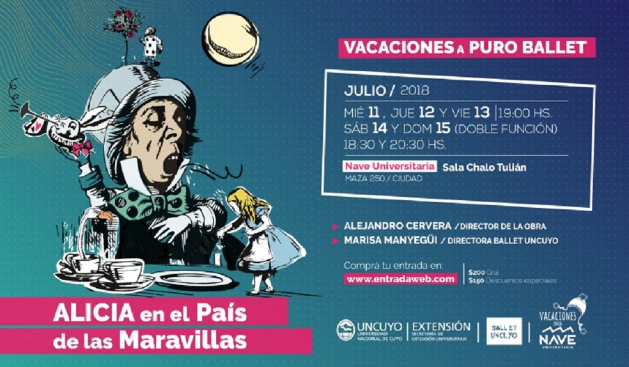 imagen  "Alicia en el país de las maravillas", la obra del Ballet de la UNCUYO para estas vacaciones