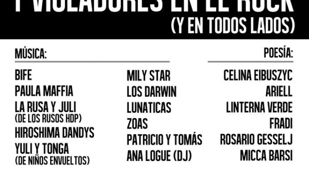 imagen Realizan evento para visibilizar sobre múltiples abusadores y violadores del Rock