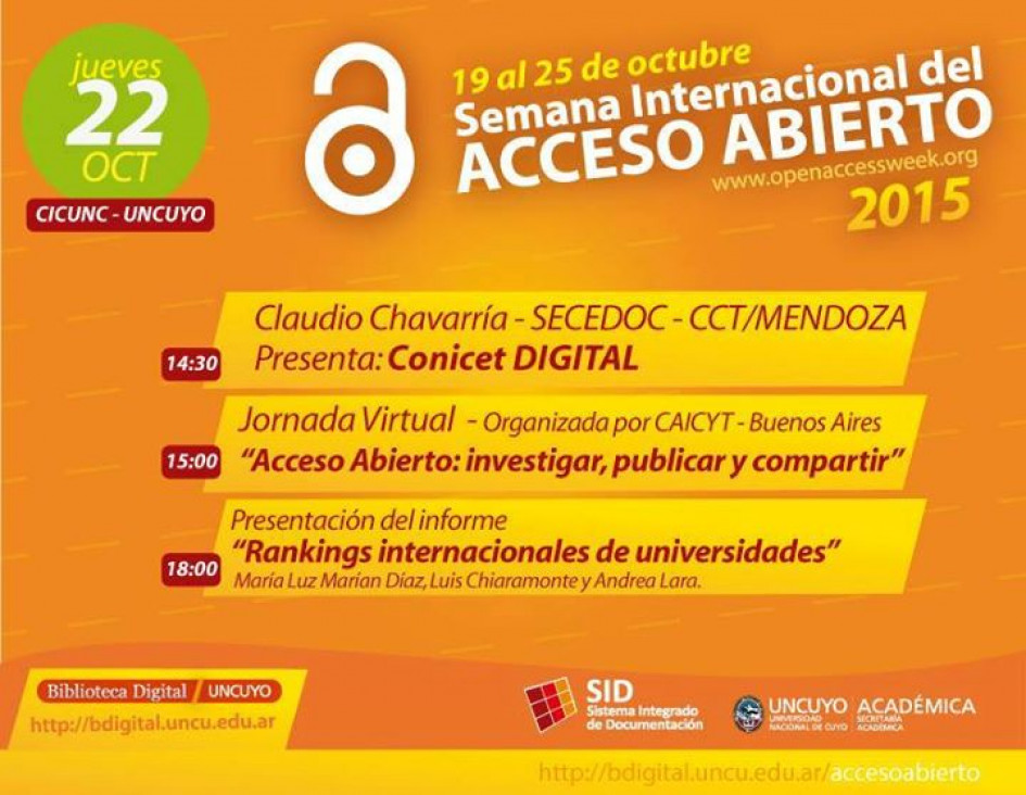 imagen Encuentro de Acceso Abierto en el CICUNC