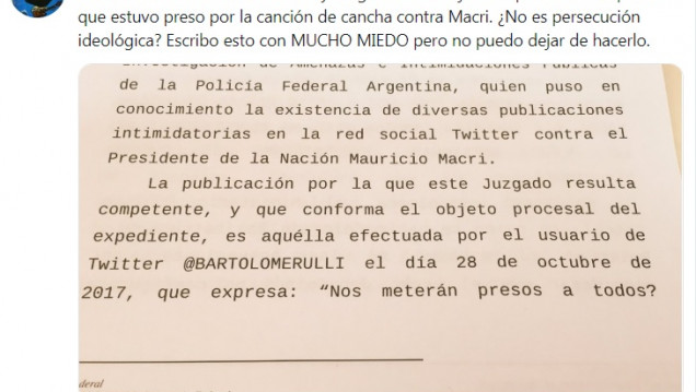 imagen El músico Gabriel "Boya" Rulli y su calvario por un retuit