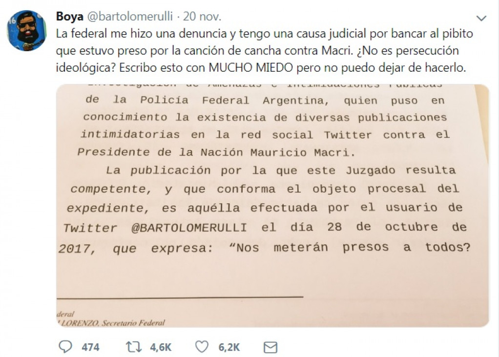 imagen El músico Gabriel "Boya" Rulli y su calvario por un retuit