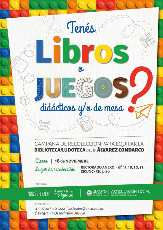 imagen  Sumate a la campaña para equipar la biblioteca/ludoteca del Jardín Maternal "Tío Ignacio"