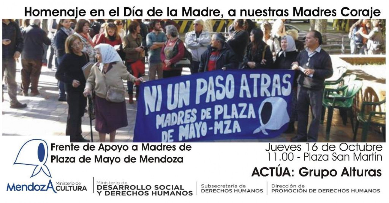 imagen Homenaje a las Madres de Plaza de Mayo de Mendoza, en el Día de la Madre