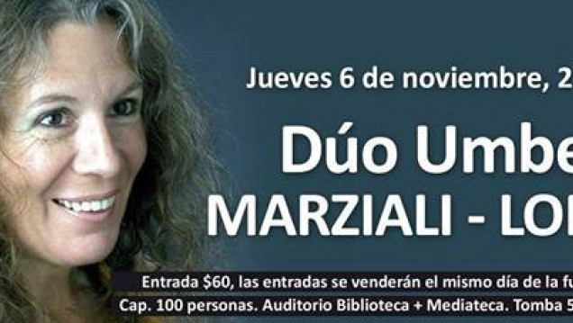 imagen El Dúo Umbela (Londra - Marziali) se presenta hoy en la Biblioteca + Mediateca Belgrano