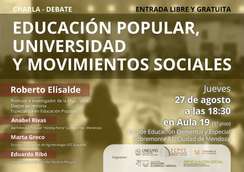 imagen "Educación Popular, Universidad y Movimientos Sociales" en la UNCUYO