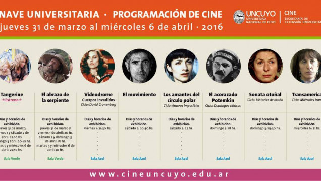 imagen  Programación del Cine Universidad del jueves 31 de marzo al 6 de abril
