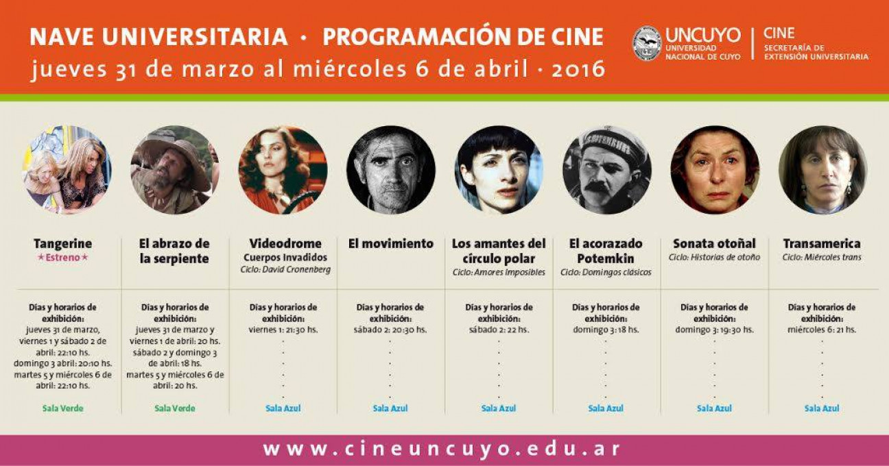 imagen  Programación del Cine Universidad del jueves 31 de marzo al 6 de abril