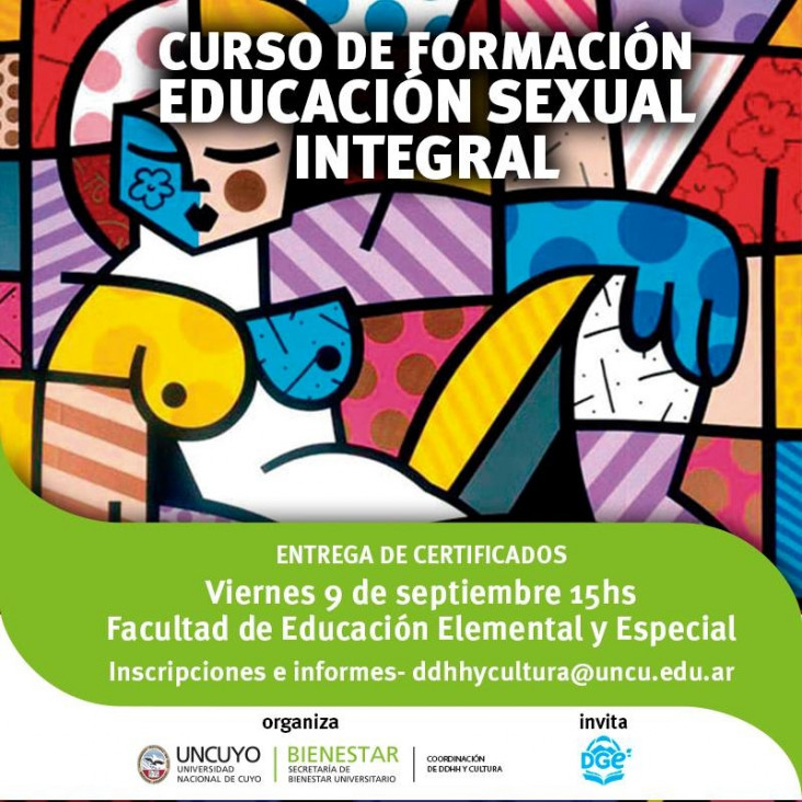 imagen Educación Sexual Integral será temática de un curso de formación en la UNCUYO