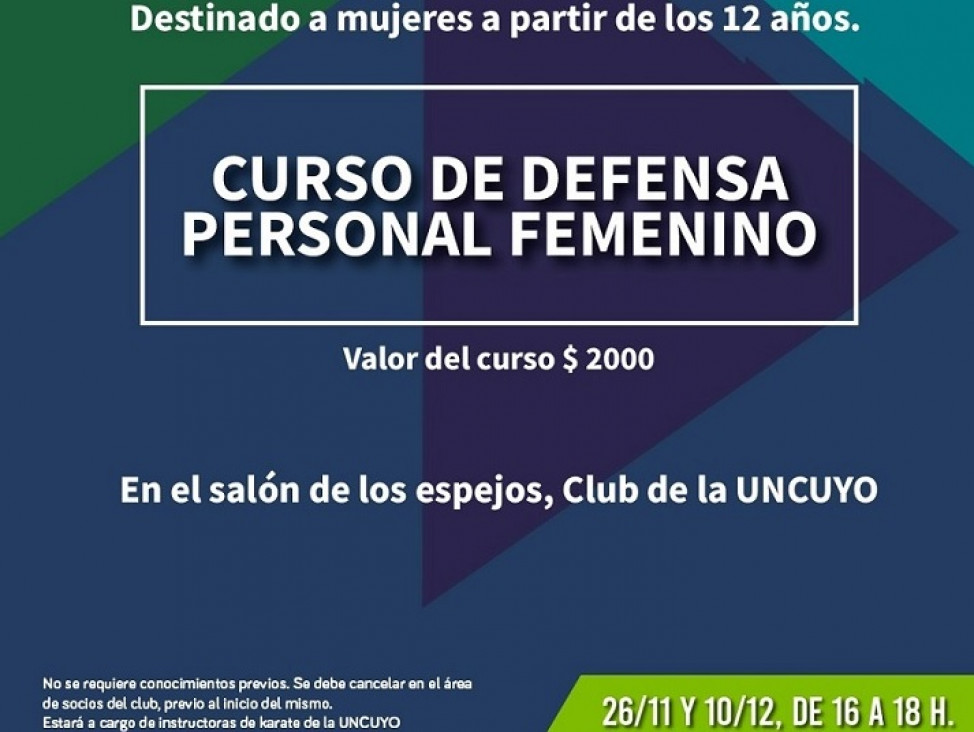imagen Invitan a un curso de defensa personal para niñas y mujeres en las instalaciones de la UNCUYO