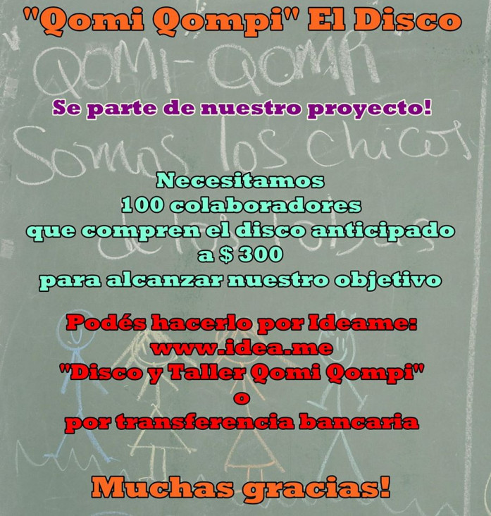 imagen Ayudá a grabar el disco "Qomi Qompi" en lengua Qom