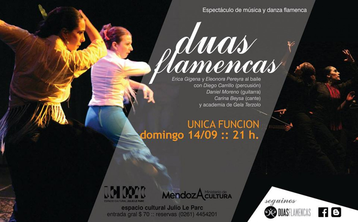 imagen "Duas Flamencas", mañana en el Espacio Cultural Julio Le Parc