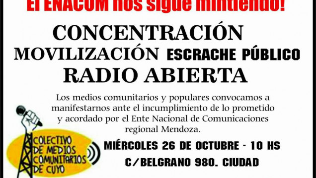 imagen Concentración en defensa de la comunicación popular y democrática