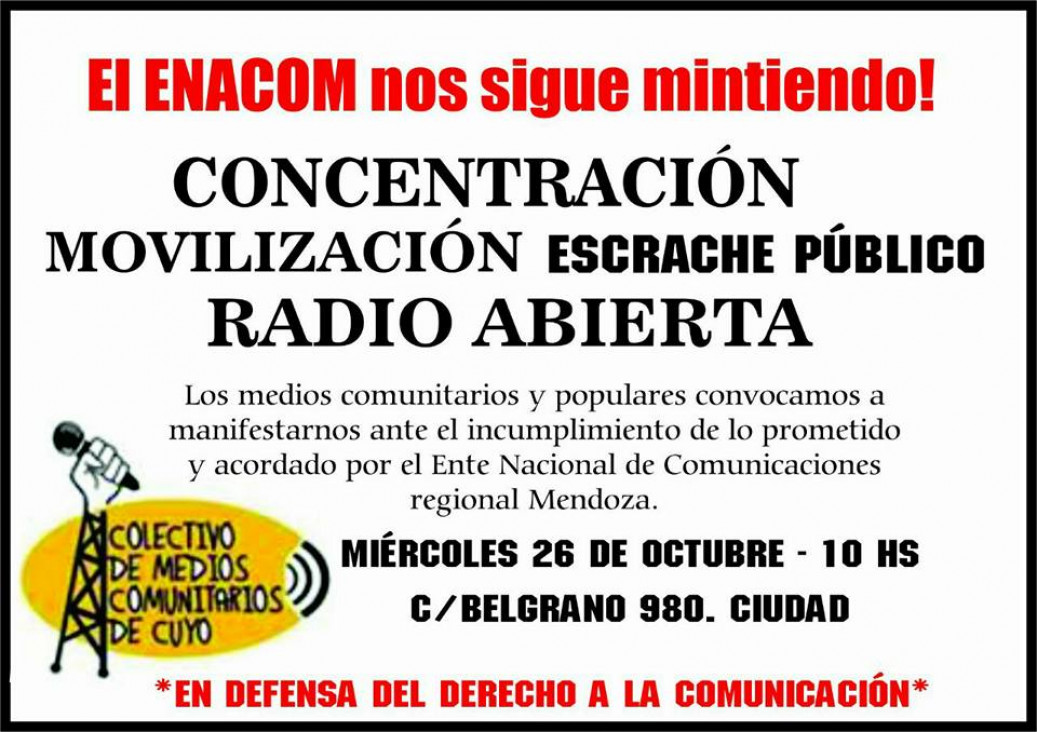 imagen Concentración en defensa de la comunicación popular y democrática