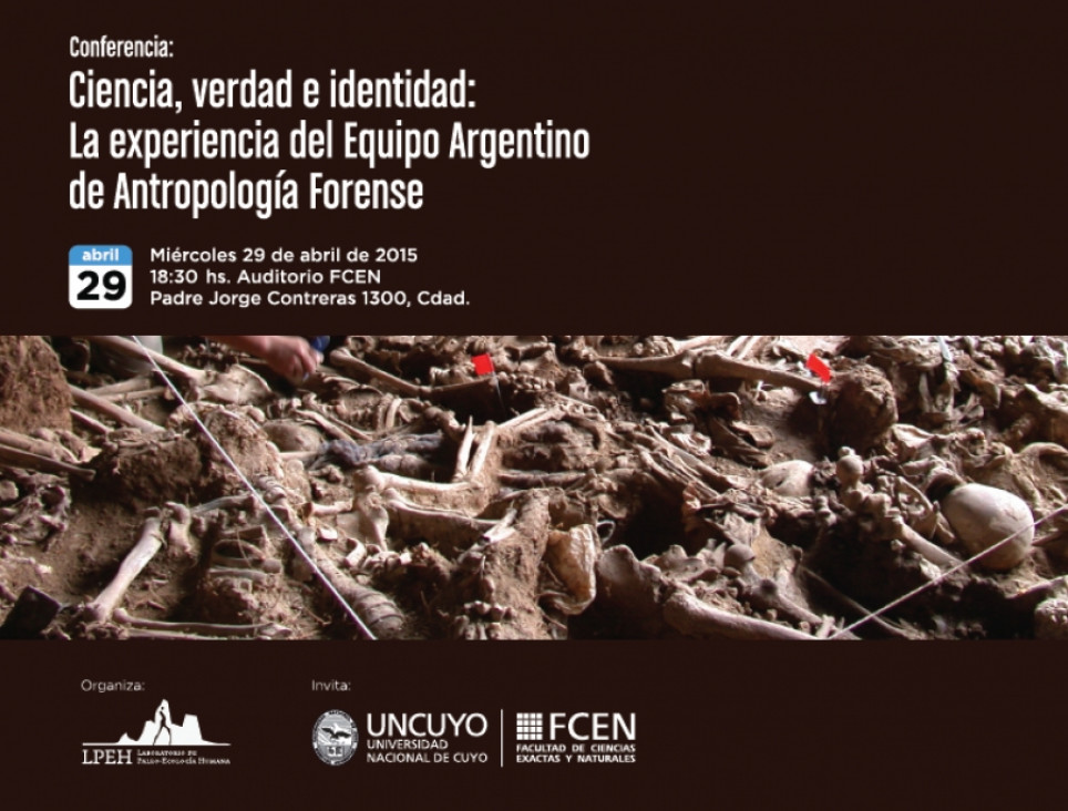 imagen Conferencia del Equipo de Antropología Forense, en la UNCUYO
