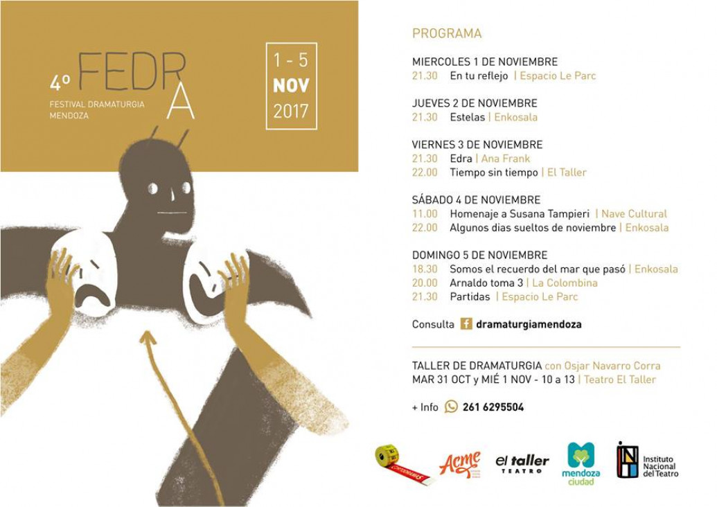 imagen Llega Fedra, el festival que reúne a la dramaturgia de Mendoza
