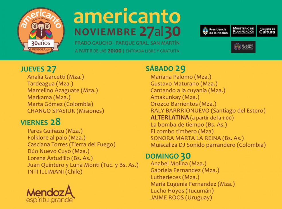 imagen Mendoza festeja 30 Años de Americanto