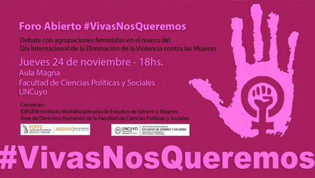 imagen Foro Abierto #VivasNosQueremos en la UNCUYO
