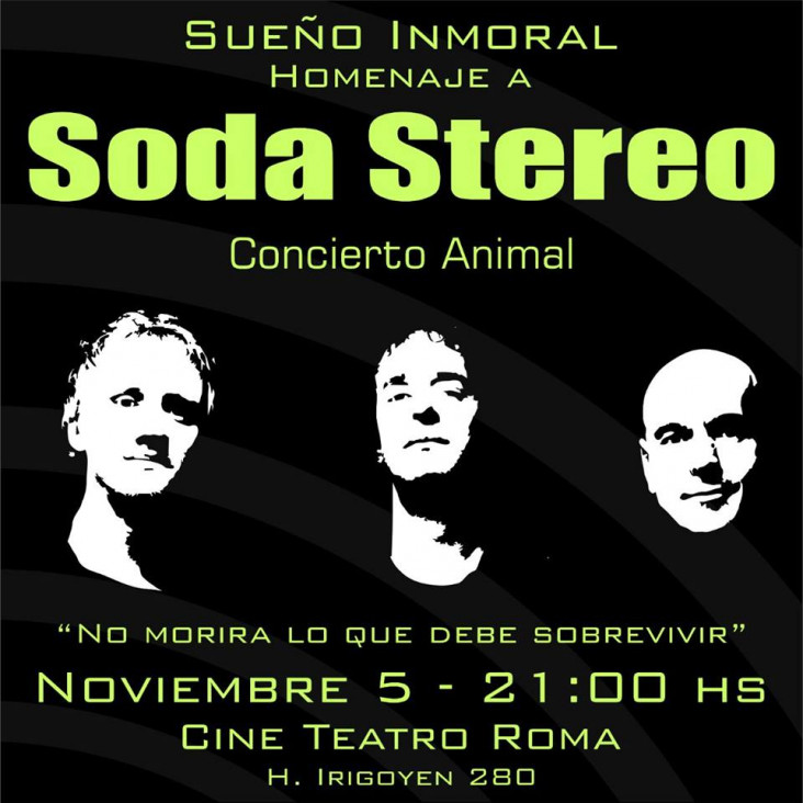 imagen "No morirá lo que debe sobrevivir", homenaje a Soda Stereo