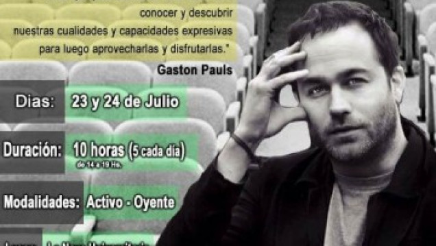 imagen Seminario de expresión con Gastón Pauls 