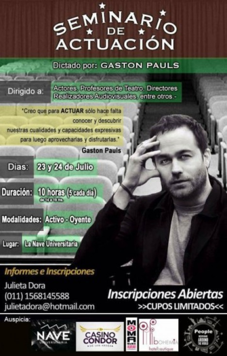 imagen Seminario de expresión con Gastón Pauls 