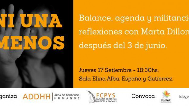 imagen Reflexionamos con Marta Dillon, a tres meses de Ni Una Menos