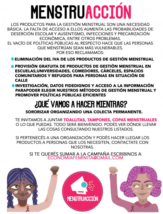 imagen La Campaña MenstruAcción ya tiene sus proyectos en el Congreso