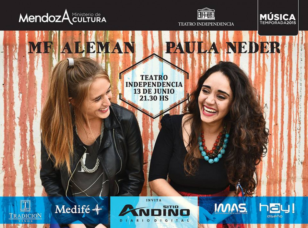 imagen MF Alemán y Paula Neder, juntas en el Teatro Independencia 