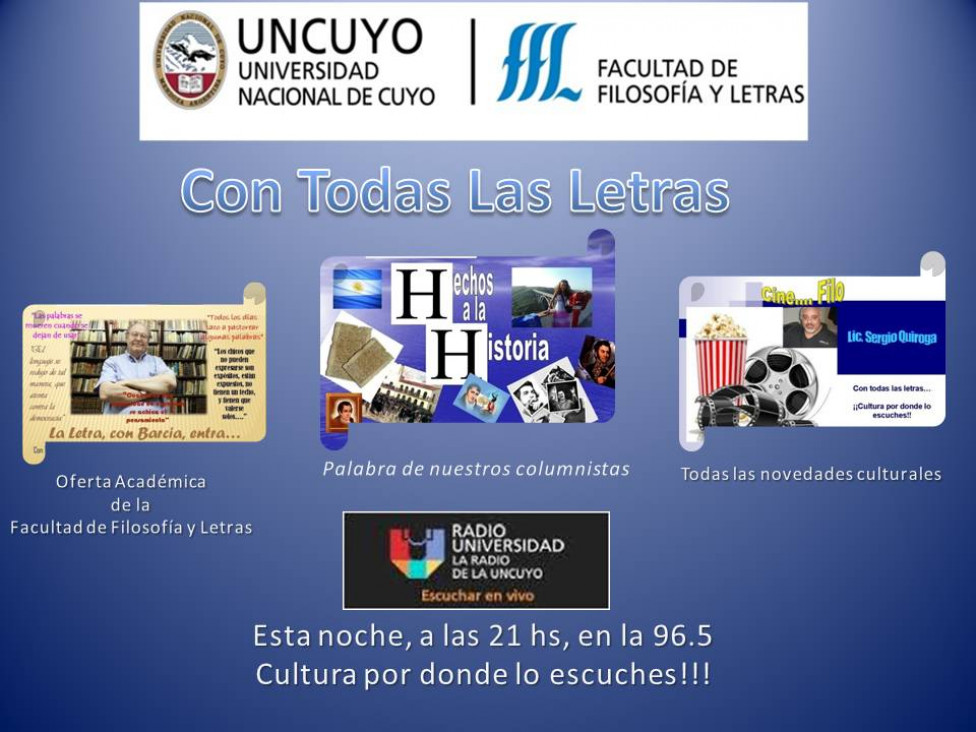 imagen Esta Noche a las 21:00 hs. en el Programa "Con Todas Las Letras"