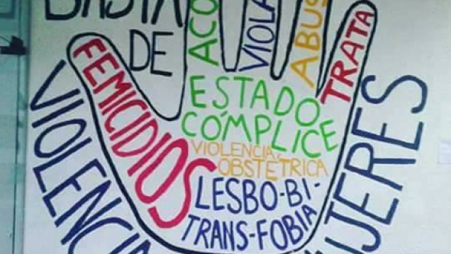imagen Peligra mural contra la violencia de género de la Facultad de Medicina