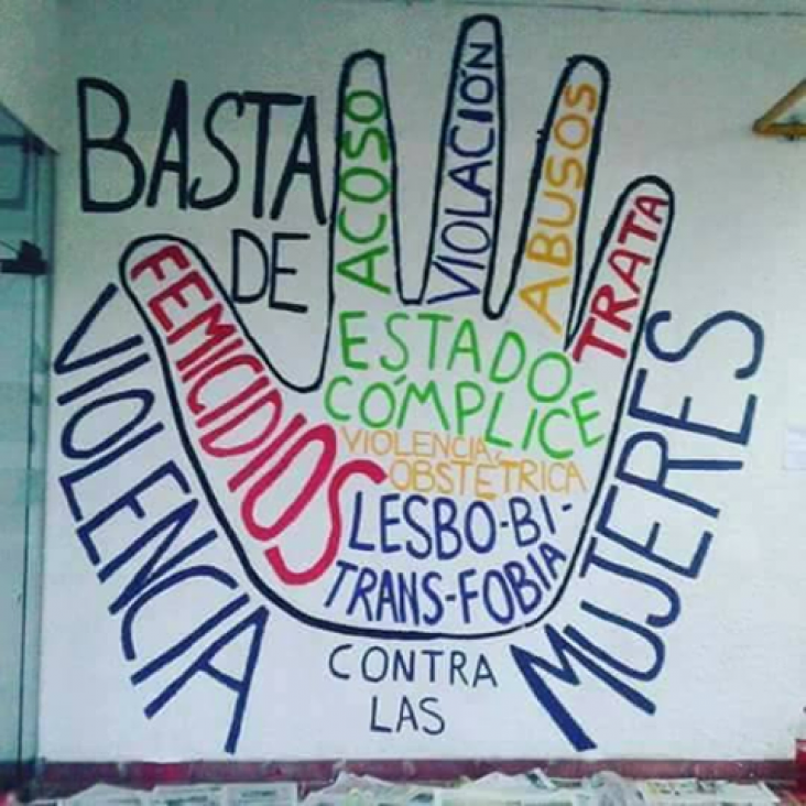 imagen Peligra mural contra la violencia de género de la Facultad de Medicina