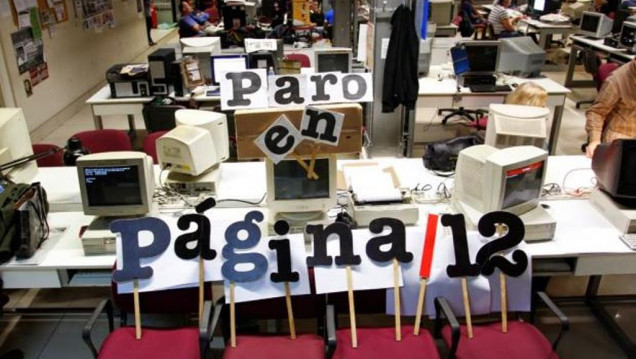 imagen Paro en Página 12: no salió el diario de papel