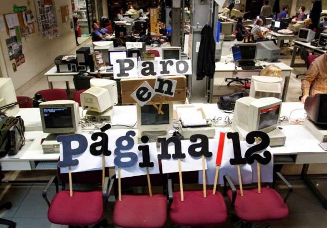 imagen Paro en Página 12: no salió el diario de papel