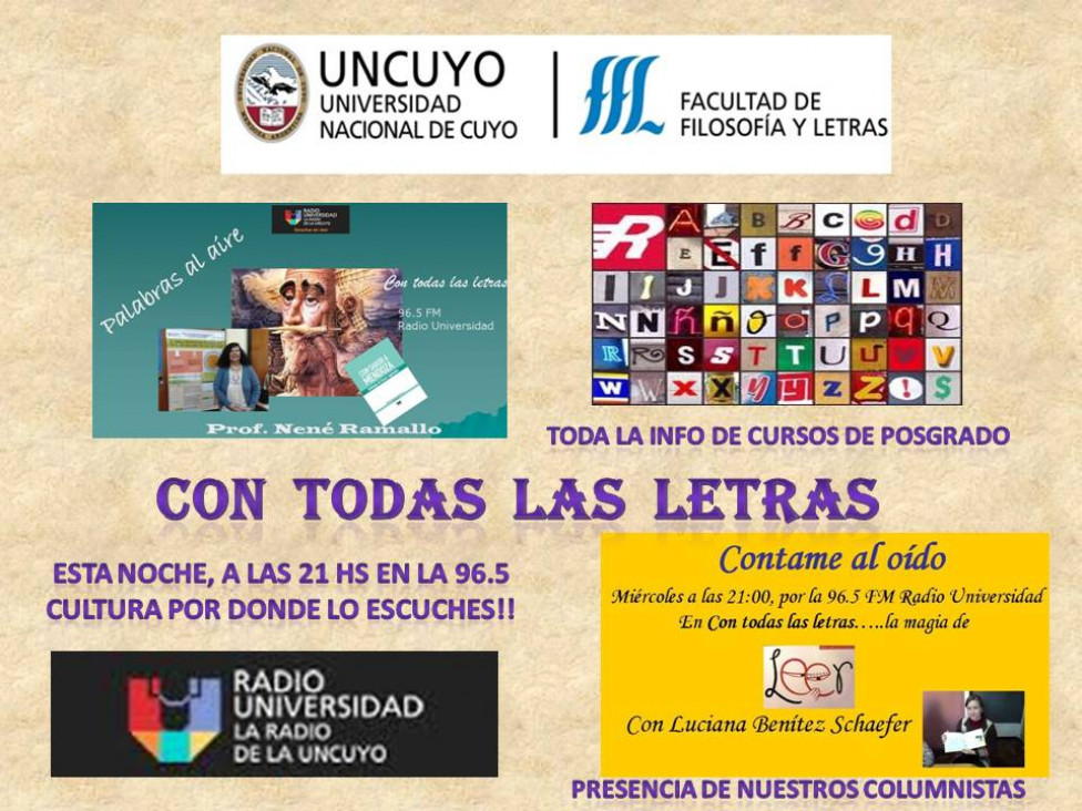 imagen Esta Noche a las 21:00 hs. en el Programa "Con Todas Las Letras"