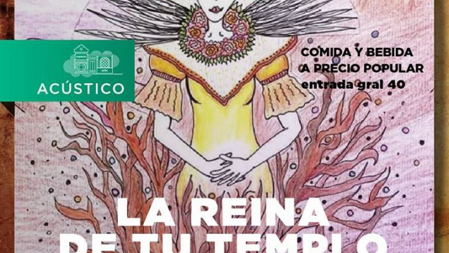 imagen "La reina de tu templo", este sábado en el Espacio Tiempo es Arte 