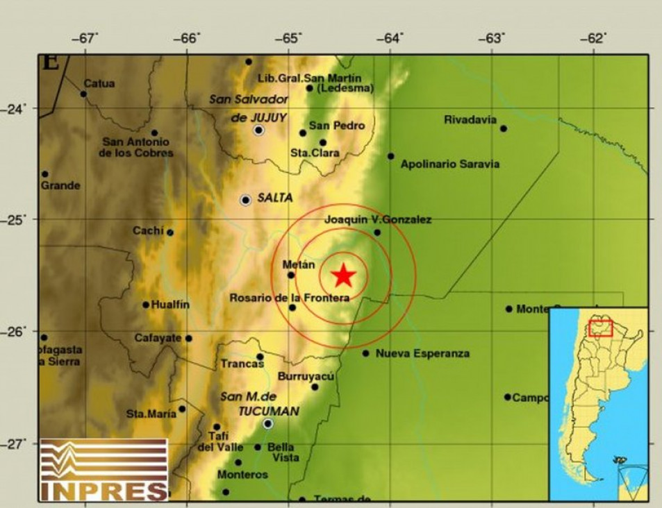 imagen Un sismo de 5.9 grados Richter hizo temblar a Salta
