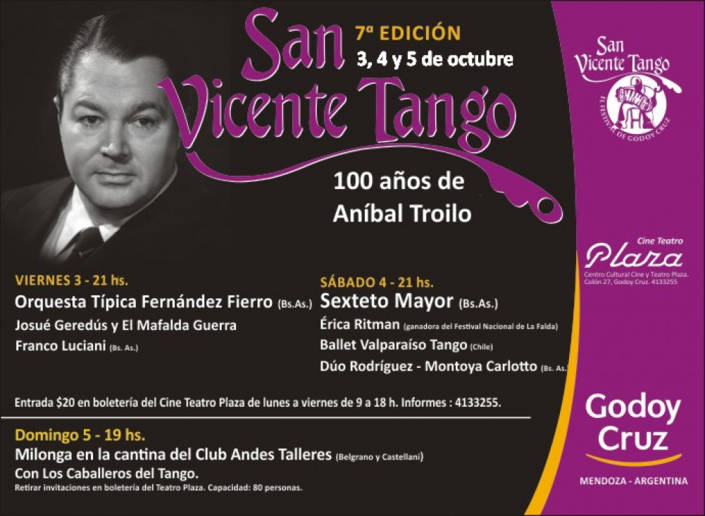 imagen El Sexteto Mayor se hace presente en el San Vicente Tango