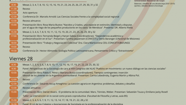 imagen Segundas Jornadas de Sociología en la UNCuyo