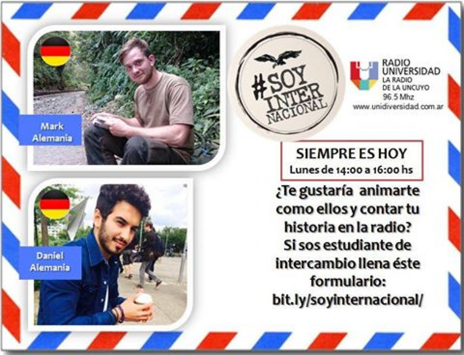 imagen #SoyInternacional con Daniel y Mark de Alemania